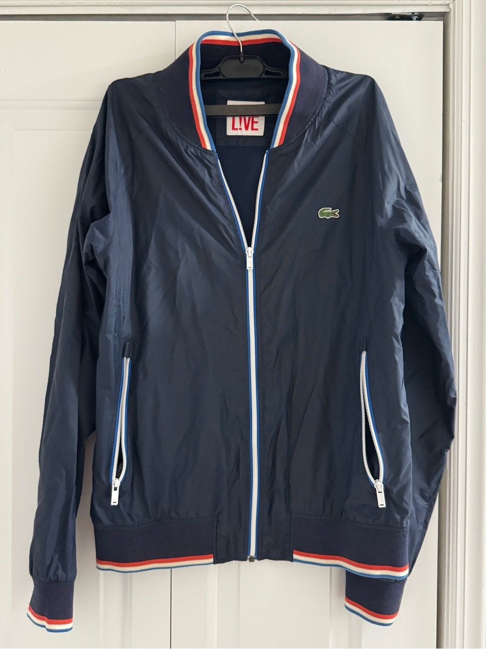 Lacoste Live Navy Jacket with Red, White & Blue Trim